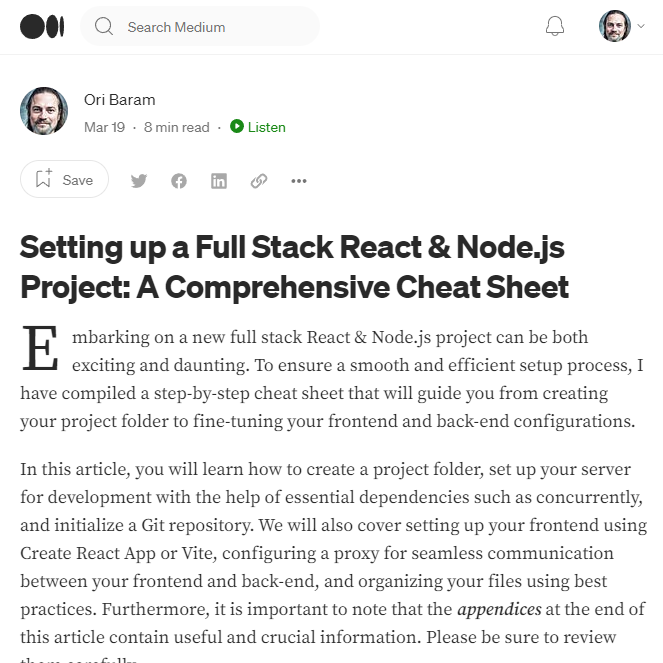Setting up a MERN Stack Project: A Comprehensive Cheat Sheet